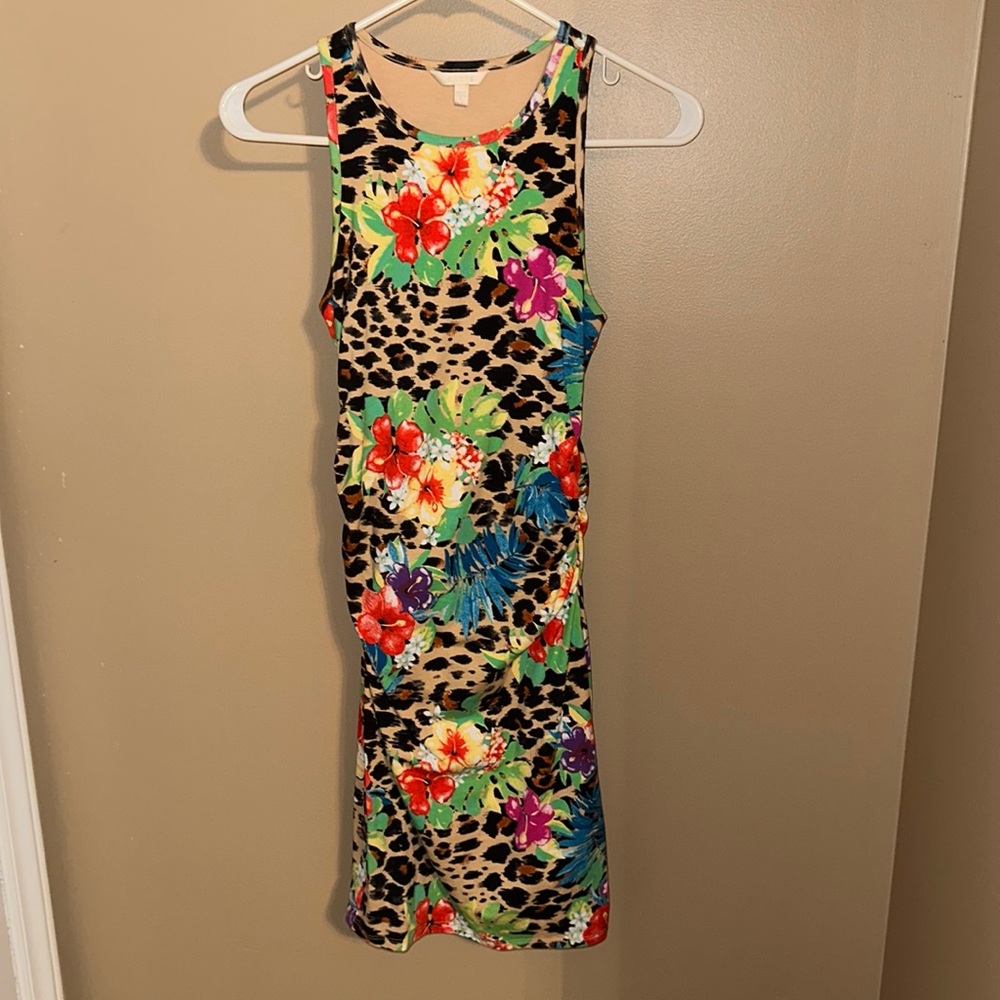 GUESS floral leopard dress